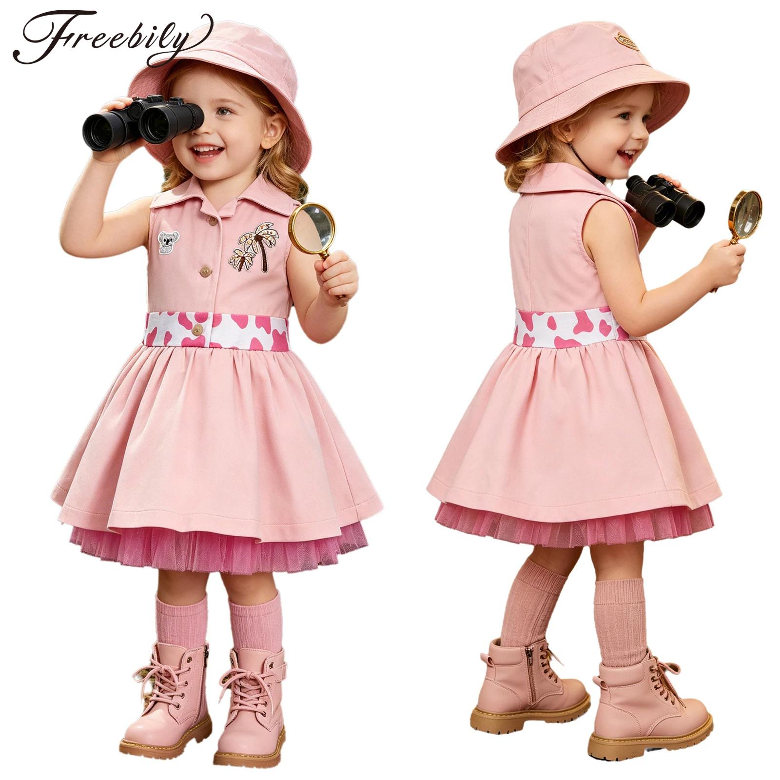 Baby Clothing Dresser - Gaun Tulle Bordir Hewan Lucu Tanpa